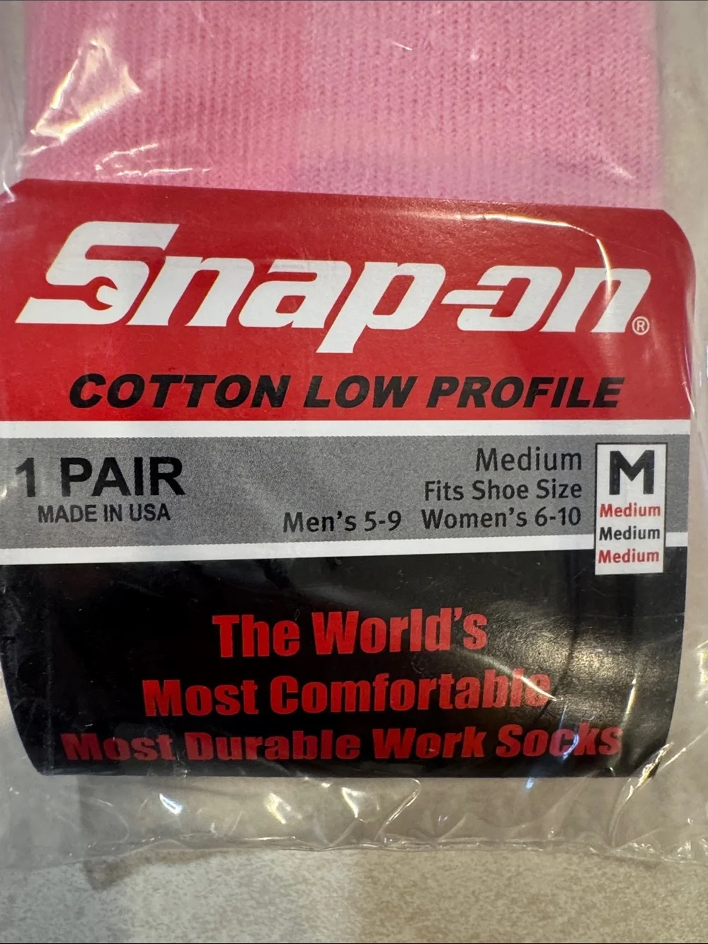 Snap-on Women's Pink Cotton Low-Profile Ankle Socks